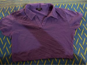 Purple Cropped Polo T-Shirt