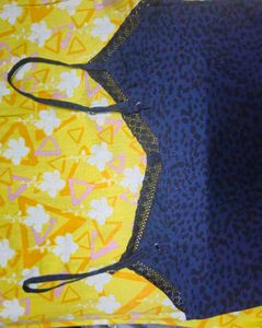 Blue Leopard Print Slip Dress