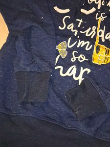 Blue Graphic Print Hoodie