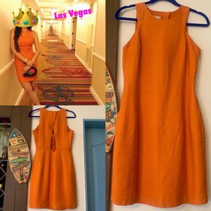 MANGO Vibrant Orange Sleeveless Mini Dress