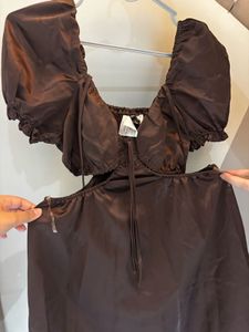 H&amp;M Cutout Puff Sleeve Dress