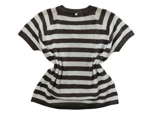 Brown Striped Knit Top
