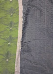 🥻Elegant lime Green rare Kota doria fabric Saree