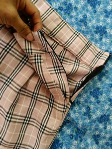 Plaid High-Waisted Pants