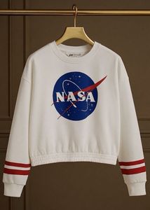 NASA Graphic Cropped Sweatshirt