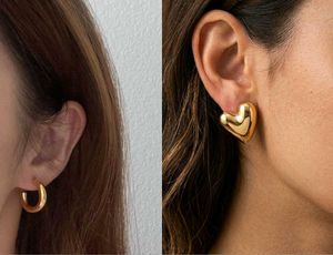 Chic Gold Hoop &amp; Heart Earrings Set