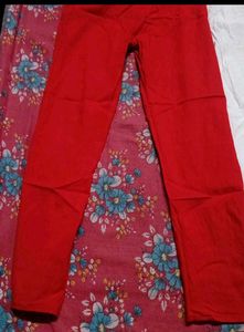 Red &amp; White Pencil Pants Set