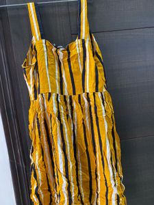 Sleeveless striped yellow dress