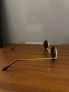 Vintage-Style Gold Geometric Hexagon Sunglasses
