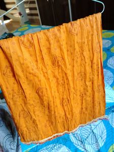 Orange Dupatta with Print