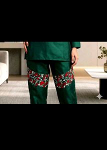 🔥Free Delivery🔥 Embroidered Green co ord set