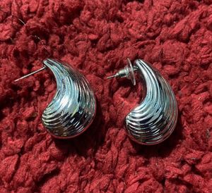 Silver Tone Teardrop Earrings