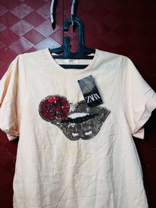 Zara Sequin Lips Dress