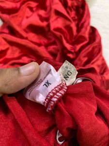 Stunning Red Satin Ruched Halter Dress