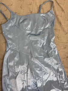 Light Blue Satin Dress