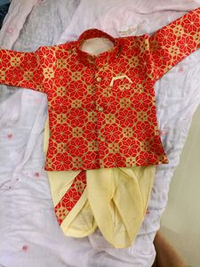 Price🔽Red Golden Boy Sherwani Dhoti✨