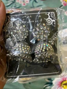 Oxidised Silver Jhumka Earrings 🤍🧿