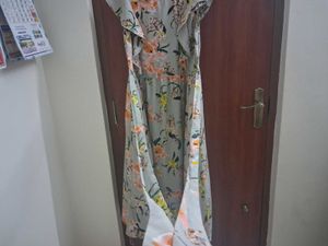 Floral Midi Dress with Ruffle Sleeves