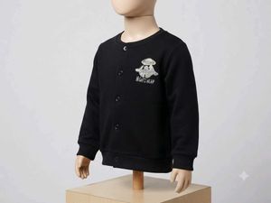 Black Knit Cardigan with Cute Embroidery