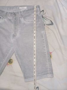 Men's Grey Denim slim fit Shorts