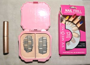 combo of makeup kit, lipstick and nail kit