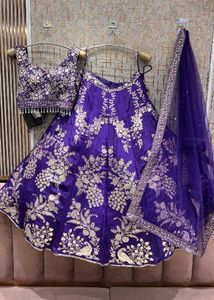 Royal Purple Embroidered Lehenga Choli