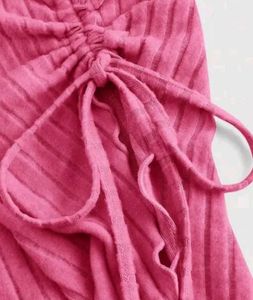 Hot Pink One-Shoulder Ruched Top