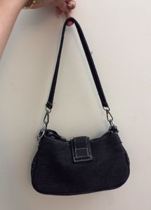 Imported Black Denim Shoulder Bag