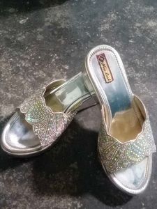 New Look Silver Embellished Heels