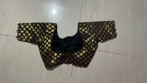 Black &amp; Gold Brocade Blouse