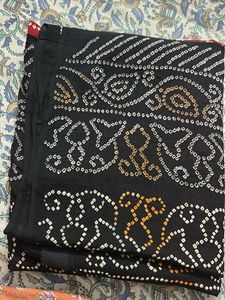 Elegant Black Bandhani Saree