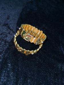 Exquisite Gold Bangles with Enamel