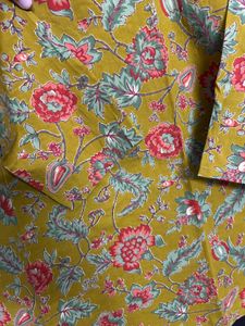 Mustard Floral Print Kurta