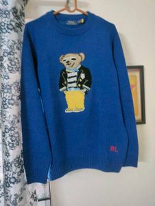 NEW Polo Ralph Lauren BLUE Bear Sweater