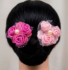 Pink Floral Hair Clips (Set of 2)