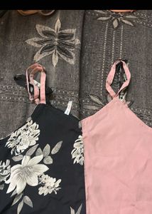 Floral Pink Camisole Tops - S