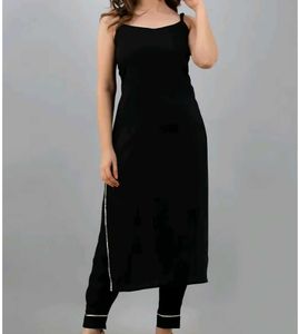 Sleek Black Kurta Set