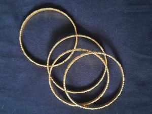 Set of Four Ornate Bangles And Two thick Bangle
