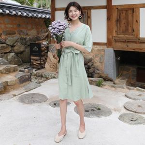 Mint Green Button-Up Dress