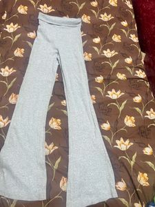Grey Flared Leggings Pants