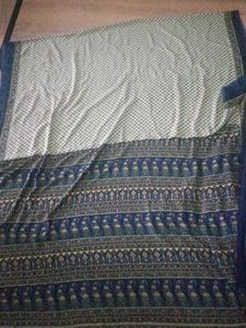 Elegant Green &amp; Blue Saree