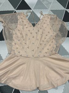 Pink Embellished Peplum Top