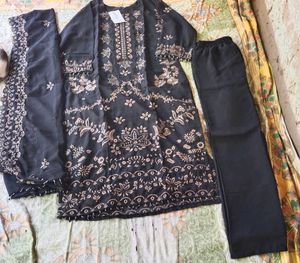 Elegant Black Kurta Set with Dupatta