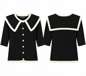 Classic Black Sailor Collar Top