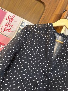 Chic Black Polka Dot Tunic Top