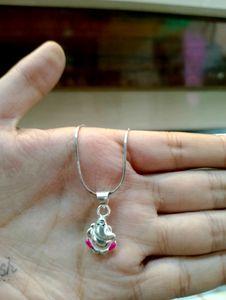 Ganesh Ji Chain Pandent Pure Silver 925