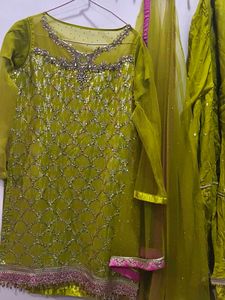 Embellished Lime Green sharara Set