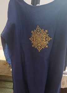 Navy Blue Embroidered Kurta