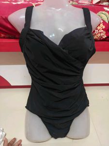 Classic Black Ruched One-Piece padded