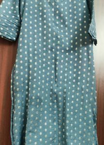 Elegant Teal Kurta with White Print
